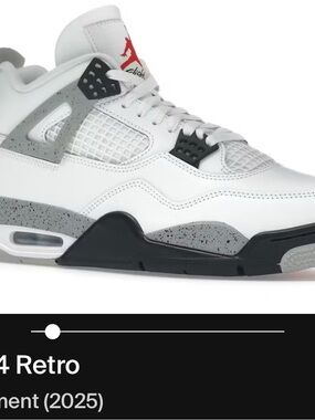 Jordan White/Grey/Black/Red Air Jordan 4 Retro